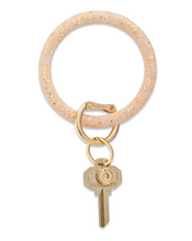 Load image into Gallery viewer, Big O Key Ring in Silicone - Gold Confetti
