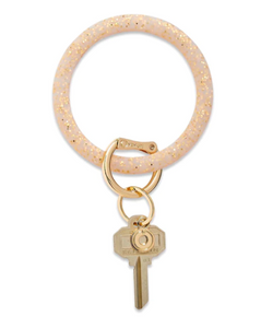 Big O Key Ring in Silicone - Gold Confetti