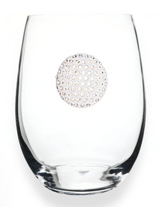 Golf Ball Jeweled Stemless Glass