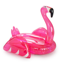 Load image into Gallery viewer, Clear Pink Glitter Flamingo Pool Float

