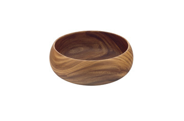 Acacia Wood Round Calabash Bowl, 14
