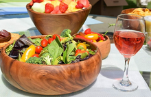 Load image into Gallery viewer, Acacia Wood Round Calabash Salad Bowl
