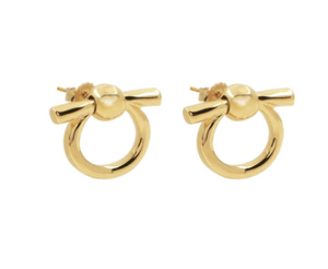 Small Hoop & Bar Gold Plated Earrings
