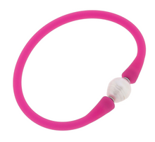 Load image into Gallery viewer, Bali Freshwater Pearl Silicone Bracelet in Fuchsia
