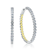 Crislu Bezel Set Canary Hoop Earrings-final sale