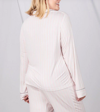 Load image into Gallery viewer, Lucy Long Sleeve Button-Up Top - Pink Stripe
