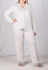 Lucy Long Pants - Grey Stripe
