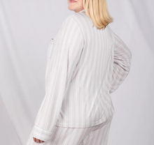 Load image into Gallery viewer, Lucy Long Sleeve Button-Up Top - Grey Stripe
