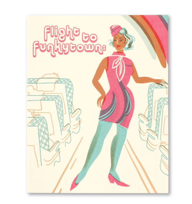 Flight to Funkytown Birthday Card