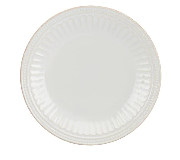 French Perle Groove White Accent Plate