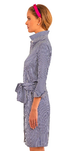 Gretchen Scott Designs Breezy Blouson Dress - Gingham - Navy