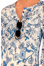 Load image into Gallery viewer, Gretchen Scott Designs Silk Hand Embroidered Tunic - Birds &amp; the Bees
