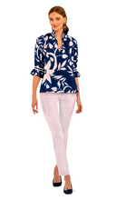 Load image into Gallery viewer, Ruffleneck Tunic - Full Bloom - Navy
