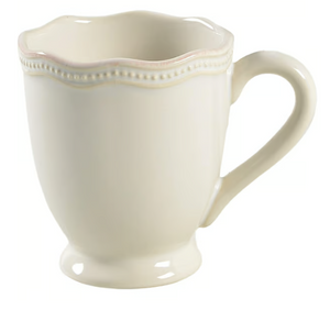 French Perle Bead White Mug