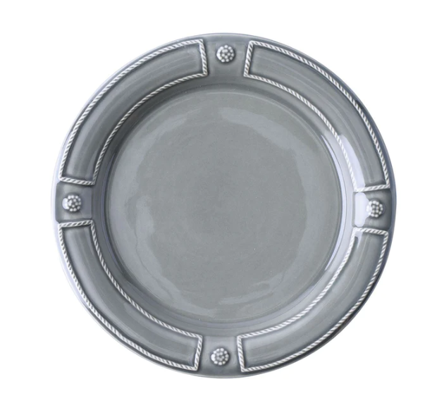 Berry and Thread French Panel  Dessert/Salad Plate - Stone Grey