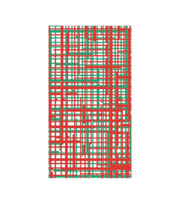 Papersoft Plaid Green & Red Guest Towels - 20 Pack