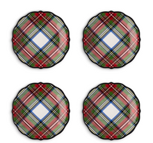 Load image into Gallery viewer, Stewart Tartan Cocktail Plates - S/4
