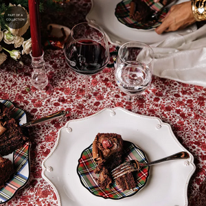 Stewart Tartan Cocktail Plates - S/4