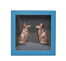 Load image into Gallery viewer, Clever Creatures Walnut Louis &amp; Marie Fox Salt &amp; Pepper Shakers
