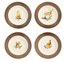 Load image into Gallery viewer, Forest Walk Animal Cocktail Plates, Assorted S/4
