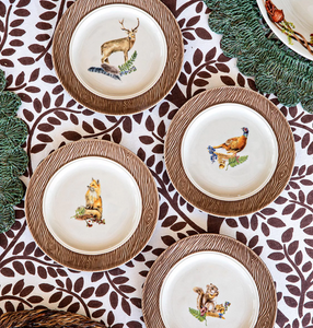 Forest Walk Animal Cocktail Plates, Assorted S/4