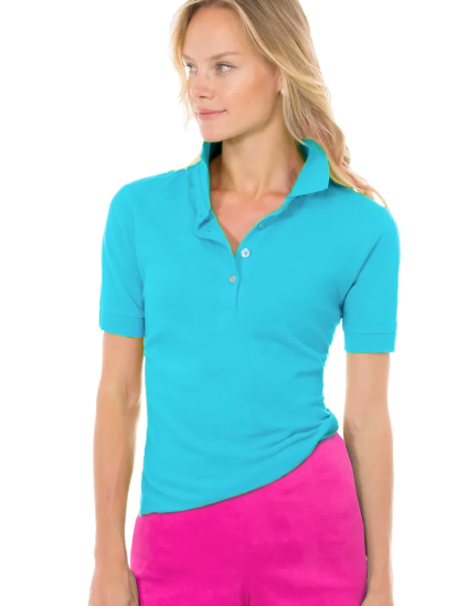 Gretchen Scott Designs GripeLess - Cotton Piqué Polo Shirt - Turquoise