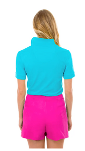 Gretchen Scott Designs GripeLess - Cotton Piqué Polo Shirt - Turquoise