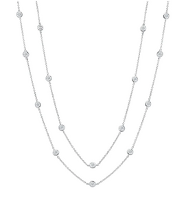 Bezel 36" Necklace 4mm Finished In Pure Platinum