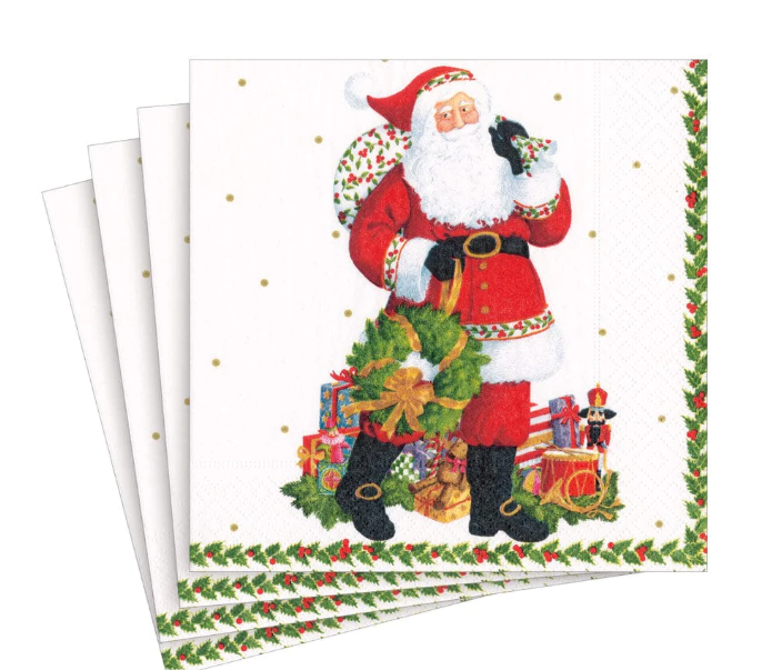 Jolly St. Nick Paper Luncheon Napkins - 20 Per Package