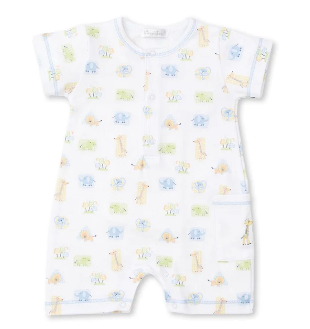 Jungle Jollies Short Playsuit (PRT) - Multi Blue