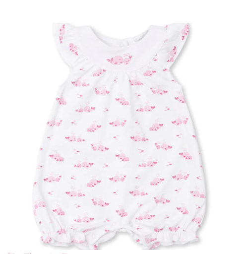 Whale Wishes Pink Short Playsuit