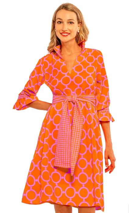 Gretchen Scott Designs Outta Sight Tunic Dress - Dip & Dot - Pink/Orange