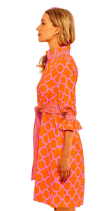 Outta Sight Tunic Dress - Dip & Dot - Pink/Orange