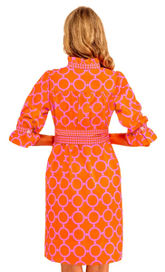Outta Sight Tunic Dress - Dip & Dot - Pink/Orange