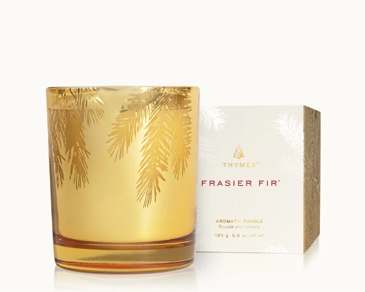 Thymes Frasier Fir Gilded Gold Poured Candle - 6.5oz