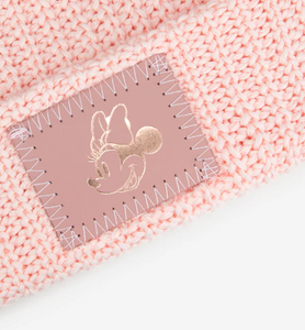 Minnie Mouse Kids Rose Foil Blush Double Pom Beanie