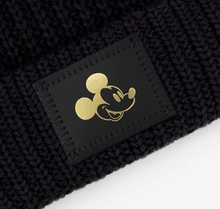 Load image into Gallery viewer, Mickey Mouse Kids Black Gold Foil Double Pom Beanie
