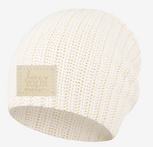Load image into Gallery viewer, White Speckled/Natural Monochrome Beanie
