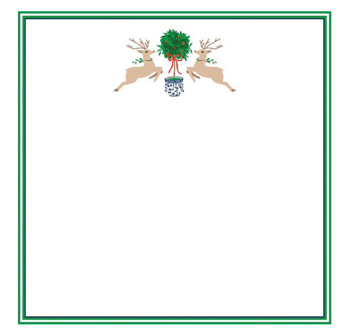 Reindeer Topiary Slab Notepad