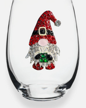 Load image into Gallery viewer, Gnome Stemless Jeweled Wine Glass
