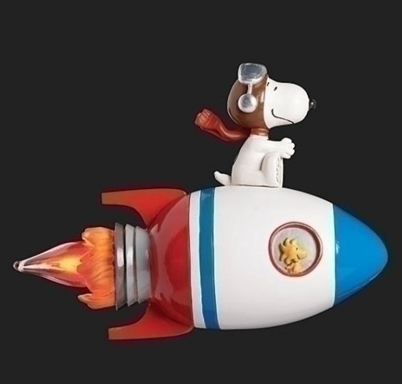 Snoopy Rocket Nightlight w/ Flicker Bulb