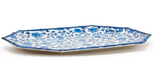 Load image into Gallery viewer, Blue Bamboo Touch Blue Floral Pattern Octagonal Serving Tray/Platter
