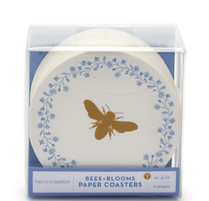 Bees and Blooms Heavyweight Paper Coasters - S/24