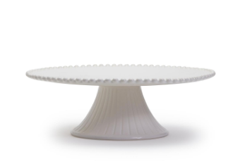 Heirloom Pearl Edge Pedestal Platter