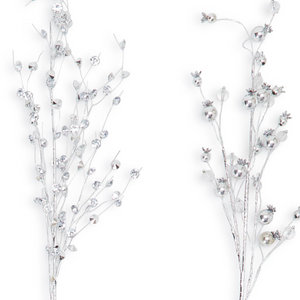 Crystals and Berries Hand-Crafted Metallic Floral Stem - Assorted