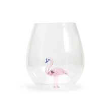 Load image into Gallery viewer, Flamingo Stemless Wine Glass

