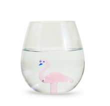 Load image into Gallery viewer, Flamingo Stemless Wine Glass
