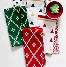 Load image into Gallery viewer, Vietri Bohemian Linens Holiday Green Napkins - Set of 4- FINAL SALE
