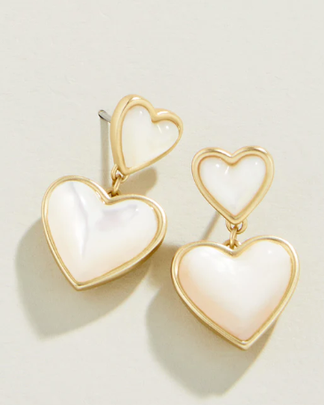Spartina 449 Full Heart Earrings Mother-of-Pearl