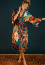 Load image into Gallery viewer, Winter Floral Kimono Gown - Terracotta
